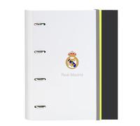 Safta Real Madrid EQUIPACIÓN 25/26 - Folder 4 Rings of 35 cm with 100 A4 Sheets, Ideal for Children of Different Ages, Comfortable and Versatile, Quality and Resistance, 27 x 3.5 x 32 cm, white, M