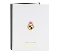 Safta Real Madrid EQUIPACIÓN 25/26 - Folder with 4 Rings, Ideal for Children of Different Ages, Comfortable and Versatile, Quality and Resistance, 26.5 x 33 cm, White, M, Casual