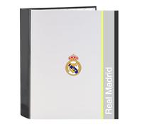 Safta Real Madrid EQUIPACIÓN 25/26 - Folio Folder 4 Rings, Ideal for Children of Different Ages, Comfortable and Versatile, Quality and Resistance, 27 x 6 x 33 cm, white, M, Casual