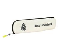 Safta Real Madrid EQUIPACIÓN 25/26 - Narrow Pencil Case, Silicone Pencil Case, Children's Case, Ideal for School Age Children, Comfortable and Versatile, Quality and Resistance, 20 x 2 x 5.5 cm, white