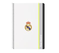 Safta Real Madrid EQUIPACIÓN 25/26 - Notebook, Folio Notebook 80 Sheets Hard Cover 1Design, Ideal for Children of Different Ages, Comfortable and Versatile, Quality and Resistance, 21.5 x 1 x 31 cm