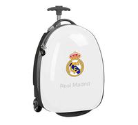 Real Madrid EQUIPATION 25/26 - Cabin Trolley 16 Inches, Suitcase with Wheels, Security Lock, Lightweight Suitcase, 28 x 23 x 43 cm, White, Mediano, Casual