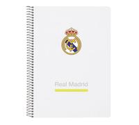 Safta Real Madrid Equipment 25/26 - Notebook, Quarter Notebook 80 Sheets, Hard Covers, 1Design, Ideal for Children of Different Ages, Comfortable and Versatile, Quality and Resistance, 15.5 x 22 cm