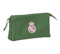 Safta Real Madrid Femenino - Triple Pencil Case, Children's Pencil Case, Ideal for School Age Children, Comfortable and Versatile, Quality and Resistance, 22 x 3 x 12 cm, Khaki, Khaki, Estándar,