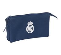 Safta Real Madrid Femenino - Triple Pencil Case, Children's Pencil Case, Ideal for School Children, Comfortable and Versatile, Quality and Resistance, 22 x 3 x 12 cm, Navy Blue, navy, Estándar, Casual