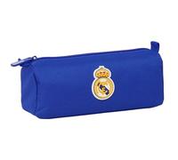 SAFTA Real Madrid - Pencil Case with Zip and Compartment, Children's Pencil Case, Ideal for School-Age Children, Comfortable and Versatile, Quality and Resistance, 21 x 7 x 8 cm