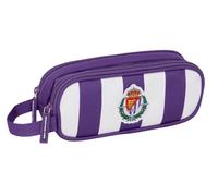 Safta REAL VALLADOLID - Double Child's Pencil Case, Children's Pencil Case, Ideal for School Age Children, Comfortable and Versatile, Quality and Resistance, 21 x 6 x 8 cm, Purple/White, M, Casual