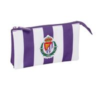 Safta REAL VALLADOLID - Triple Pencil Case, Children's Pencil Case, Ideal for School Age Children, Comfortable and Versatile, Quality and Resistance, 22 x 3 x 12 cm, Purple/White, M, Casual