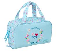 Safta - Rectangular Blackfit8 Petal Toiletry Bag, Interior Organizer with Zip Pocket, Large Format Lined Compartment, Double Handle, School Toiletry Bag, Measures 31 x 14 x 19 cm