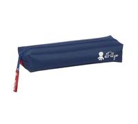 Safta - Rectangular School Pencil Case with Elastic Rubber Back, 22 cm, Pencil Case Organizer with 1 Compartment and Zip, Attachable to Notebook or Folder, Measures 22 x 7 x 4 cm