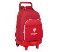 Safta SEVILLA FC - Large Backpack with Wheels, Compact, Removable, Ideal for Children of Different Ages, Comfortable and Versatile, Quality and Resistance, 33 x 22 x 45 cm, red, M, Casual