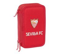 Safta SEVILLA FC - School Pencil Case with 37 Tools Included, Children's Pencil Case, Child, Ideal for Children from 5 to 14 Years, Comfortable and Versatile, Quality and Resistance, 12.5 x 5.5 x 19.5