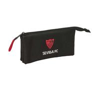 Safta - Sevilla FC Triple School Pencil Case, School Pencil Case with 3 Separate Compartments with Zip and Inner Central Pocket, Measures 22 x 3 x 12 cm, School Pencil Case 3 Compartments