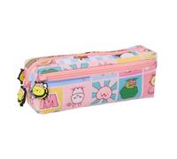 Safta - Small Triple School Pencil Case, Mr. Wonderful Comic, 22 cm, Pencil Case with 3 Compartments and Zippers, Measures 22 x 6 x 8.5 cm