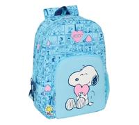 Safta SNOOPY LOVE - School Backpack, Adaptable to Cart, Ideal for Children of Different Ages, Comfortable and Versatile, Quality and Resistance, light blue, M, Casual