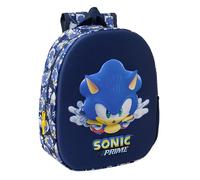 Safta SONIC CITY - School Backpack, with 3D Design, Adaptable to Cart, Ideal for Children of Different Ages, Comfortable and Versatile, Quality and Resistance, 27 x 10 x 33 cm, blue, M, Casual
