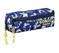 Safta SONIC CITY - Triple Small Pencil Case, Children's Pencil Case, Ideal for School Age Children, Comfortable and Versatile, Quality and Resistance, 22 x 6 x 8.5 cm, blue, M, Casual