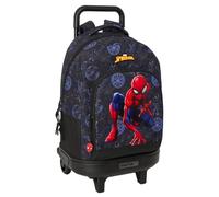 Safta Spiderman Attack - Large Backpack with Wheels, Compact, Removable, Ideal for Children of Different Ages, Comfortable and Versatile, Quality and Resistance, 33 x 22 x 45 cm, Black/White, M,