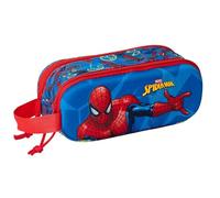Safta SPIDERMAN 3D - Double 3D Pencil Case, Children's Pencil Case, Ideal for School Age Children, Comfortable and Versatile, Quality and Resistance, 21 x 6 x 8 cm, Navy Blue/Red, M, Casual