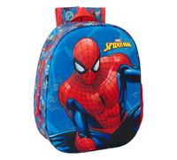 Safta SPIDERMAN 3D School Backpack, with 3D Design, Adaptable to Cart, Ideal for Children of Different Ages, Comfortable and Versatile, Quality and Resistance, 27 x 10 x 33 cm, Navy Blue/Red, M
