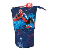 Safta Spiderman Neon - Convertible Pencil Case, Children's Case, Child's Case, Ideal for School-Age Children, Comfortable and Versatile, Quality and Resistance, 8 x 6 x 19 cm, Navy Blue, Navy,