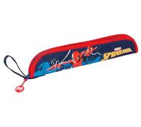 Safta Spiderman NEON - Flute Holder, Pencil Case, Quality and Maximum Resistance, Flute, Musical Instrument, 37 x 2 x 8 cm, Navy Blue, Navy, Estándar, Casual