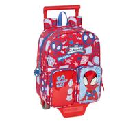 Safta SPIDEY RESCUE - Nursery Backpack with Trolley, Ideal for Children of Different Ages, Comfortable and Versatile, Quality and Resistance, 22 x 10 x 27 cm, Red/Blue, M, Casual