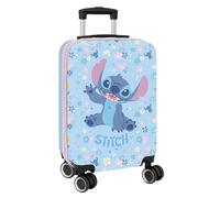 STITCH HAPPY - Cabin Trolley 20 Inches, Suitcase with Wheels, Security Lock, Lightweight Suitcase, 34.5 x 20 x 55 cm, light blue, M, Casual