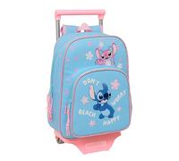 Safta STITCH HAPPY - Children's Backpack with Trolley 705, Ideal for Children of Different Ages, Comfortable and Versatile, Quality and Resistance, 26 x 11 x 34 cm, light blue, M, Casual