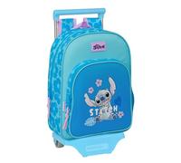 safta STITCH HAWAII Children's Backpack with Trolley 705, Ideal for Children of Different Ages, Comfortable and Versatile, Quality and Strength, 26 x 11 x 34 cm, Blue, Blue, Estándar,