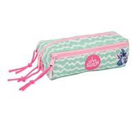 Stitch ICE Cream - Triple Small Pencil Case, Children's Pencil Case, Ideal for School Age Children, Comfortable and Versatile, Quality and Resistance, 22 x 6 x 8.5 cm, Pink, M, Casual