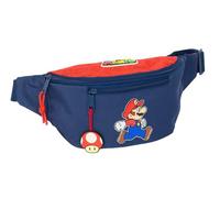 Super Mario Trick - Fanny Pack with External Pocket, Ideal for Youth and Children of Different Ages, Comfortable and Versatile, Quality and Resistance, 23 x 9 x 12 cm, Dark Blue/Red, M, Casual