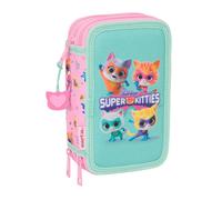 Safta SUPERKITTIES - School Pencil Case with 37 Tools Included, Children's Pencil Case, Child, Ideal for Children from 5 to 14 Years, Comfortable and Versatile, Quality and Resistance, 12.5 x 5.5 x