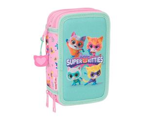 Safta SUPERKITTIES - School Pencil Case with 37 Tools Included, Children's Penci