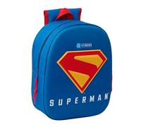 Safta Superman 3D School Backpack, with 3D Design, Adaptable to Cart, Ideal for Children of Different Ages, Comfortable and Versatile, Quality and Resistance, 27 x 10 x 33 cm, blue, M, Casual
