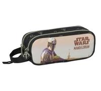 Safta The Mandalorian This is The Way - Children's Double Pencil Case, Children's Pencil Case, Ideal for School Age Children, Comfortable and Versatile, Quality and Resistance, 21 x 6 x 8 cm, Black,