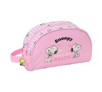 Safta - Toiletry Bag Adaptable to Snoopy Sweet But Salty, Children's School Organizer with Side Handle, Interior Pocket with Zip, School Toiletry Bag, Measures 26 x 9 x 16 cm