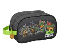 Safta Teenage Turtles - Medium Children's School Toiletry Bag with Handle, Children's Toiletry Bag, Adaptable to Cart, Easy Cleaning, Comfortable and Versatile, Quality and Resistance, 26 x 12 x 15