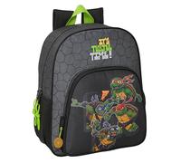 Safta TORTUGAS NINJA - Children's School Backpack, Adaptable to Cart, Ideal for School Children, Comfortable and Versatile, Quality and Resistance, 32 x 12 x 38 cm, Grey/Black, gray / black,