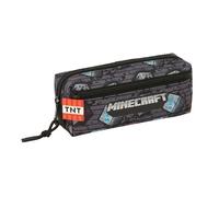 MINECRAFT GRAFFITI - Triple Small Pencil Case, Children's Pencil Case, Ideal for School Age Children, Comfortable and Versatile, Quality and Resistance, 22 x 6 x 8.5 cm