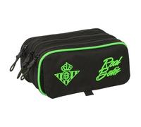 Safta - Triple Big Real Betis Football Pencil Case, Youth School Pencil Case with 3 Compartments and Zippers, Front Pocket, Measures 21.5 x 8 x 10 cm, School Pencil Case 3 Compartments