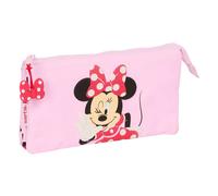 Safta Minnie Mouse Naive - Triple Pencil Case, Children's Pencil Case, Ideal for School Age Children, Comfortable and Versatile, Quality and Resistance, 22 x 3 x 12 cm, Light Pink, M, Casual