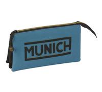 Safta - Triple Munich School Pencil Case, Youth Pencil Case with 3 Separate Zipped Compartments, Inner Central Pocket with Zip, Measures 22 x 3 x 12 cm