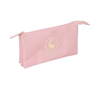 Safta - Triple School Pencil Case The Goose Basics Pink, Youth Pencil Case with 3 Separate Compartments and Zip, Central Interior Pocket with Zip, Measures 22 x 3 x 12 cm