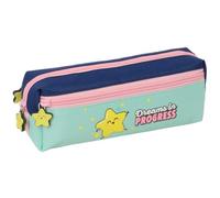 Safta - Triple Small Pencil Case Mr. Wonderful Star, School Organiser 22 cm, 3 Compartments with Zip, Measures 22 x 6 x 8.5 cm, Pencil Case 3 Compartments