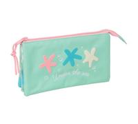 Safta - Triple Star School Pencil Case, Youth School Pencil Case with 3 Separate Compartments with Zip and Inner Central Pocket, Measures 22 x 3 x 12 cm