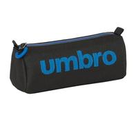 Safta UMBRO Jet Black - Pencil Case with Zip and Compartment, Children's Pencil Case, Ideal for School Age Children, Comfortable and Versatile, Quality and Resistance, 21 x 7 x 8 cm, Black/White, M,