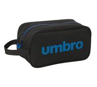 Safta UMBRO Jet Black - Medium Shoe Rack, Multipurpose, Pencil Case, Sport, Extracurricular Shoes, Football, Comfortable and Versatile, 29 x 14 x 15 cm, Black/White, M, Casual