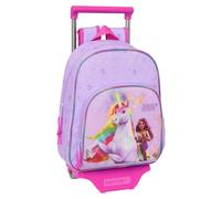 Safta Unicorn Academy - Children's Backpack with Trolley 705, Ideal for Children of Different Ages, Comfortable and Versatile, Quality and Resistance, 28 x 10 x 34 cm, lilac, M, Casual