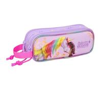 Safta UNICORN Academy - Double Child's Pencil Case, Children's Pencil Case, Ideal for School-Age Children, Comfortable and Versatile, Quality and Resistance, 21 x 6 x 8 cm, lilac, M, Casual